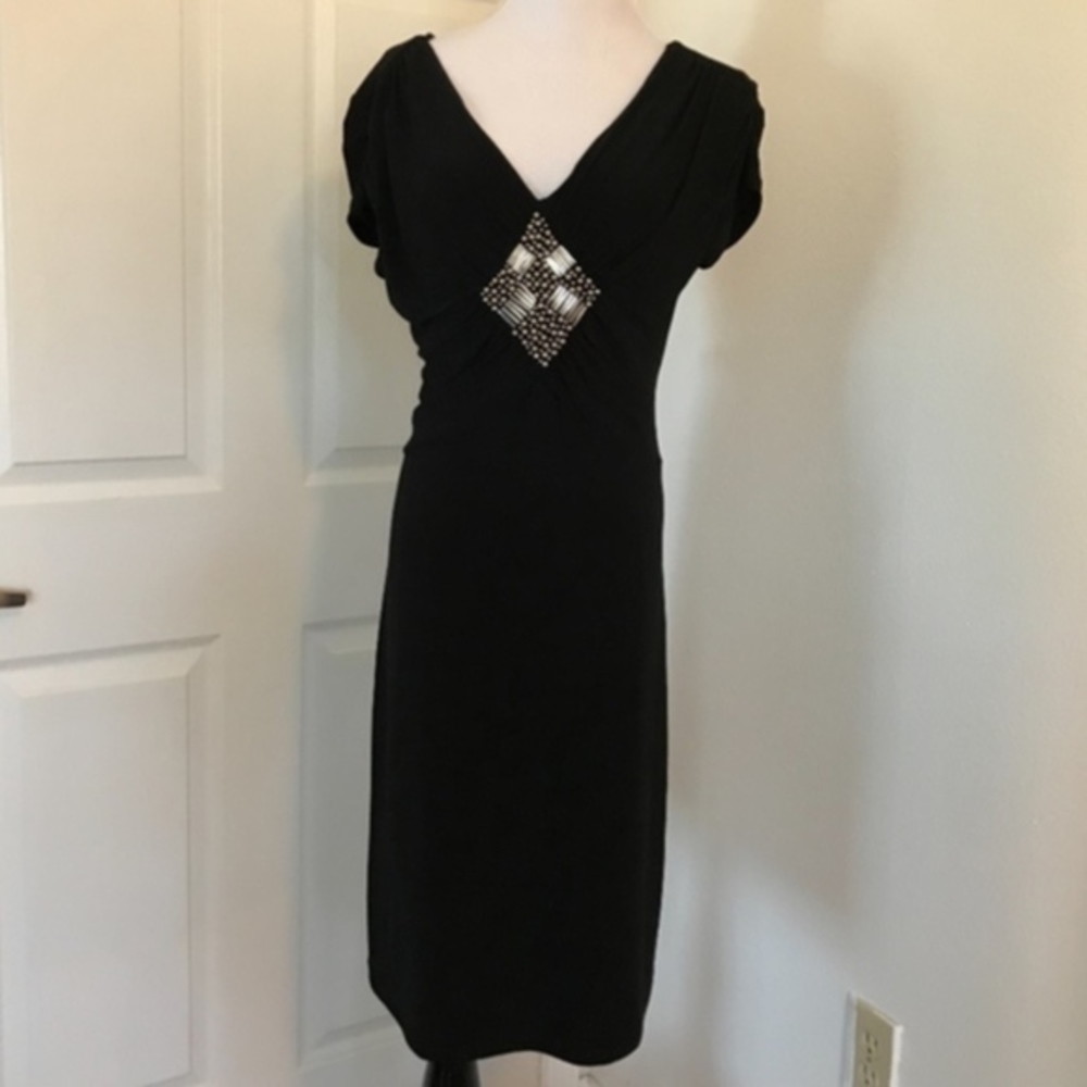 Black V-Neck Cocktail Dress